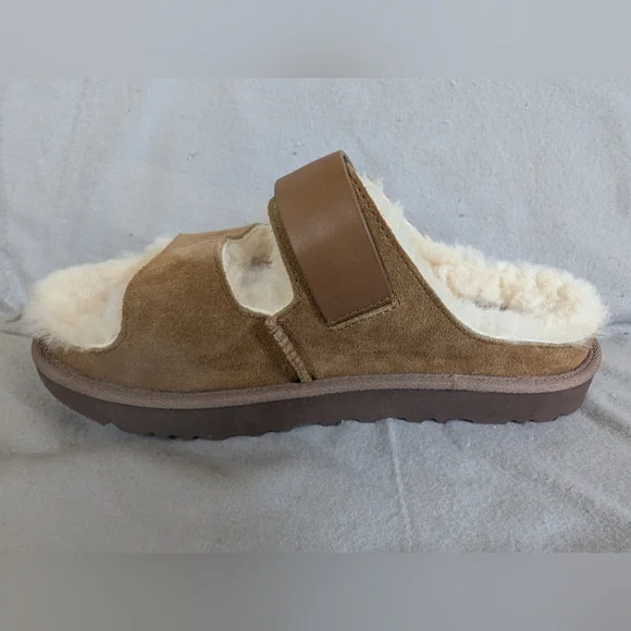 Womens UGG® Greenport Strap Slide Sandal - Chestnut - Picture 4 of 8